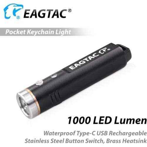 EAGTAC Teeny DX3E 1000 Lumen SST20 CRI95 USB Type C Rechargeable LED Flashlight Mini Keychain Buckle