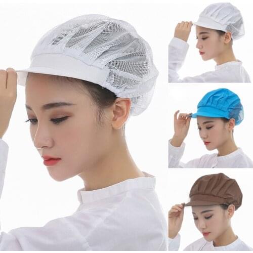 Elastic Mesh Visors Caps Chef Hat Kitchen Restaurants Hotel Work Uniform Dustproof Cooking Cap Breathable Waiter Workshop Caps
