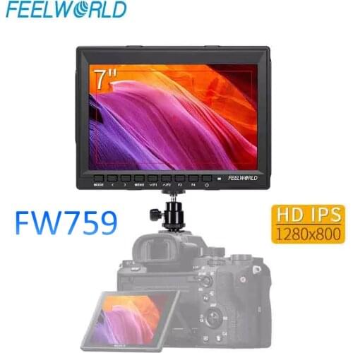 Feelworld FW759 7 Inch Ultra-thin Lightweight IPS 1280x800 DSLR Camera Field Monitor with Peaking Focus Assist, Image Flip