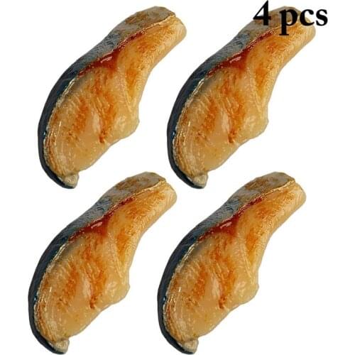 4PCS Artificial Food Realistic Fish Fillet Fake Food Model Photography Prop