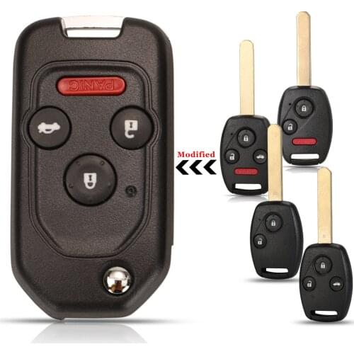Jingyuqin 10pcs Remote Car Key Shell Case For Honda Accord Civic 2006-2011 CRV 2018 Pilot with/without Button Pad