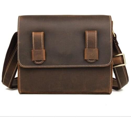 MAHEU Retro Grils Leather Shoulder Bag For Ipad Mini Top Layer Cowskin Messenger Bag For Woman Simple Deisgn Crossbody Packs