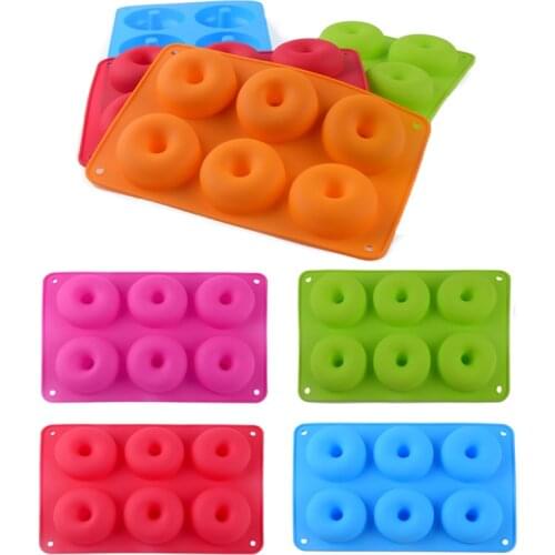 6 Grid Silicone Donut Round Mold Cake Baking Pan Non-Stick Donut Maker DIY Handmade Dessert Mold Tray Kitchen Baking Forms