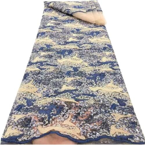 SJ Lace Nigerian Lace Fabric 2021 High Quality Embroidery Tulle Lace Latest African French Net Lace With Sequins For Party r4-18