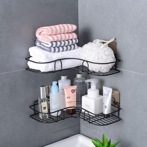 Kitchen Storage Bathroom Accessories Bathroom Shelf Shower Wall Mount Shampoo Storage Holder With Suction Cup No Drilling