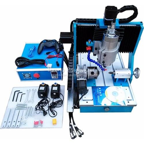 Linear Guide Rail CNC metal router 3040L 4 Axis 1500W milling engraving machine cnc cutting machine