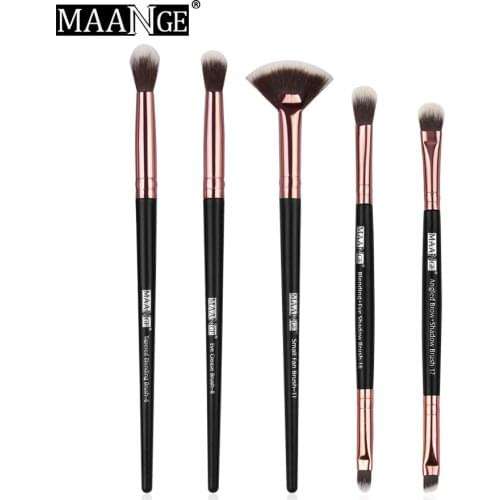 MAANGE New 5pcs/set Make Up Brushes Pro Eyeshadow Blending Lip Brush Kit Fan Shape Eyebrow Cosmetic Makeup Tools High Quality