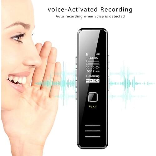 Willkey Mini Digital Voice Activated Recorder Dictaphone Long Distance Audio Recording MP3 Player Noise Reduction WAV Record