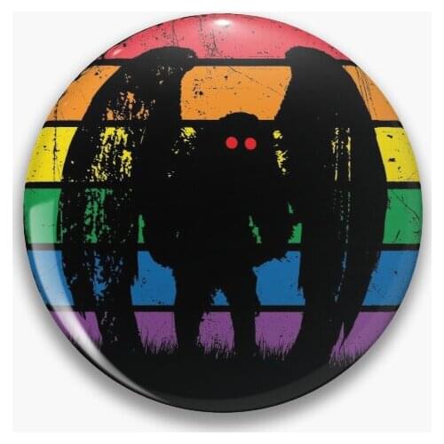 Mothman Retro Vintage Rainbow Cryptid 【Customizable】Soft Button Pin Creative Cartoon Hat Badge Lapel Pin Gift Collar Cute Lover