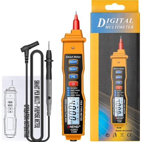 ANENG Pen Multimeter NCV AC/DC Voltmeter Ohmmeter Resistance Capacitance Frequanecy Live Line Test 4000 Counts LCD Backlight