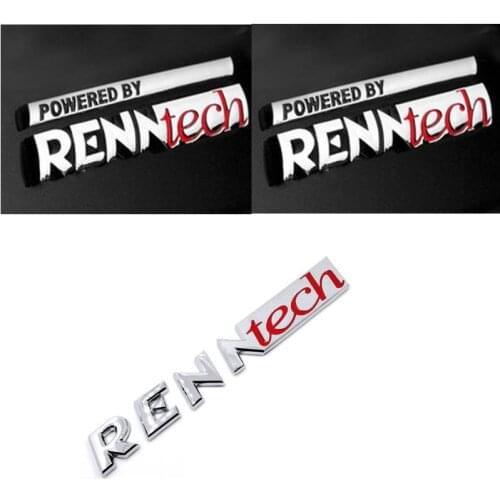 Metal Alloy POWERED BY RENNTECH Car Logo Sticker Emblem Badge Sets