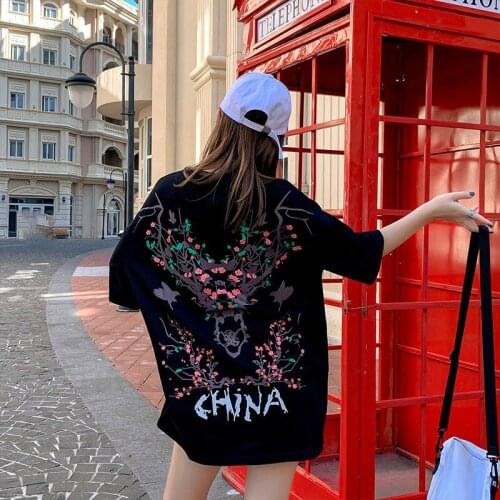 2021 NEW Women Loose summer t-shirts Chinese style Printed short sleeves