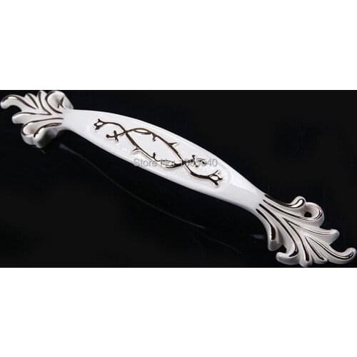 New 96mm Ivory Cabinet Handles Palace Euro-Style Furniture White Knobs Cupboard Door Handle Closet Drawer Pulls Bars