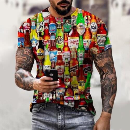 Beer Funny 2021 Casual Men Women O-Neck Streetwear Trending T Shirt Oversized Vintage Clothes Streetwear Print T Shirt