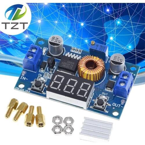 XL4015 High power 5A 75W DC-DC Adjustable Step-down Charger Module Step Down Buck Converter LED Driver with Red Voltmeter
