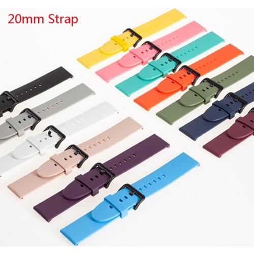 20mm Soft Silicone Band for Huawei GT 2 42mm Smart Watch Sport Bracelet For Honor magic 2 42mm Wrist Strap 20mm Universal Strap
