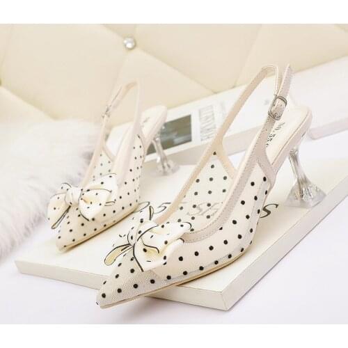 Net Yarn Butterfly-knot Women Gladiator Sandals Shoes Sexy High Heels Sandals Summer Pumps Buckles Party Dress Shoes