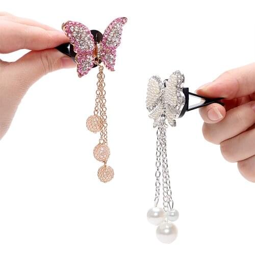 Cute Butterfly Shape Car Air Vent Perfume Pendant Air Freshener Car-styling Artificial Crystal Solid Fragrance