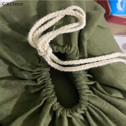 Pure Linen Bag Single Layer with Cotton Drawstring Carrying Makeup Tools Cosmetics Pack Dust Cloth Flax Bags Clothes Handbag