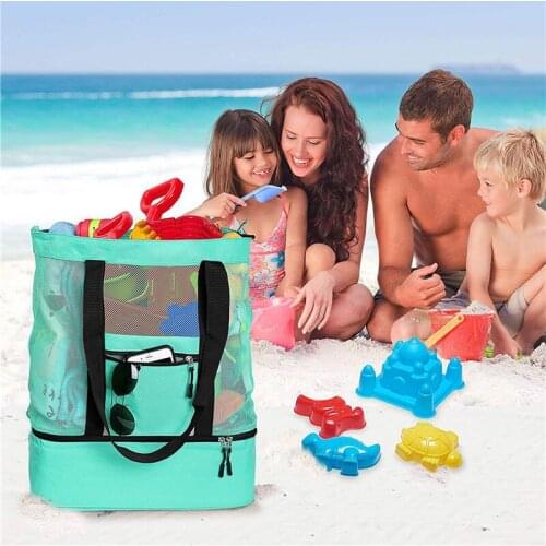 Outdoor Travel Picnic Bag Beach Insulation And Fresh-keeping Bag Mesh Beach Bag Creative Multifunctional Ice Pack Meal Bag U2