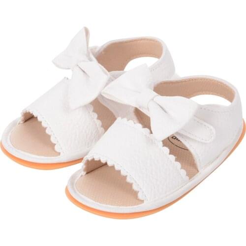 Baby Sandals Girls Summer Solid Color Bowknot Walking Shoes Footwear For Baby Girl 0-18 Months