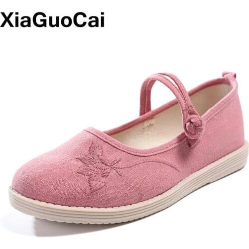 Spring Autumn Women Shoes Casual Breathable Embroidered Cloth Female Shoes Absorb Sweat Flat National Style Ladies Footwear