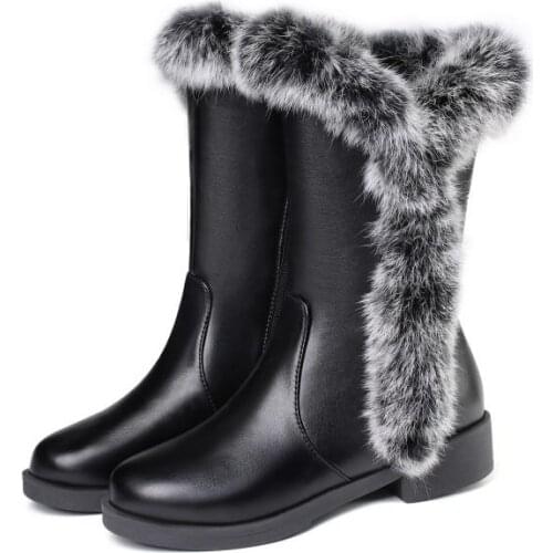 Big Size 9 10 11-17 boots women woman winter boots women women shoes botas Maomao side zipper flat heel round head