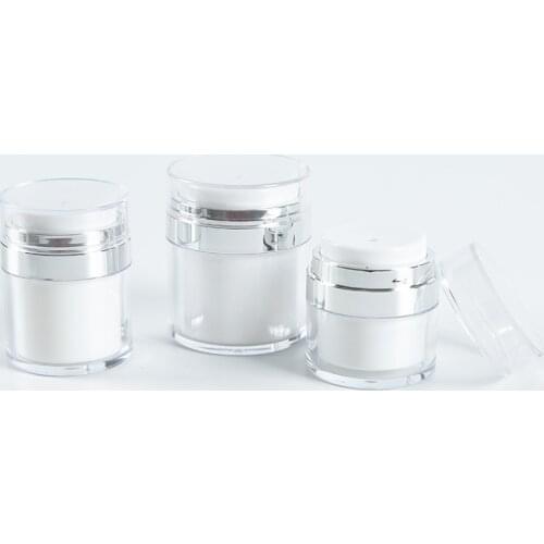 15G 30G 50G Cosmetic Jar Acrylic Cream Refillable Cans Vacuum Bottle Press Style Cream Jar Vials Airless Cosmetic Container