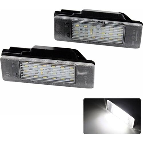 2Pcs/Set HAUSNN LED License Plate Lamp For Peugeot 106 1007 207 308 3008 406 508 607 Canbus Error Free Xenon White Color