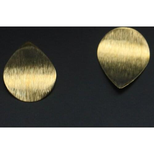 28*21mm Brass Double Sided Brushed Concave Water Drop Pendant Curved Non-porous Water Drop DIY Handmade Material Accessories