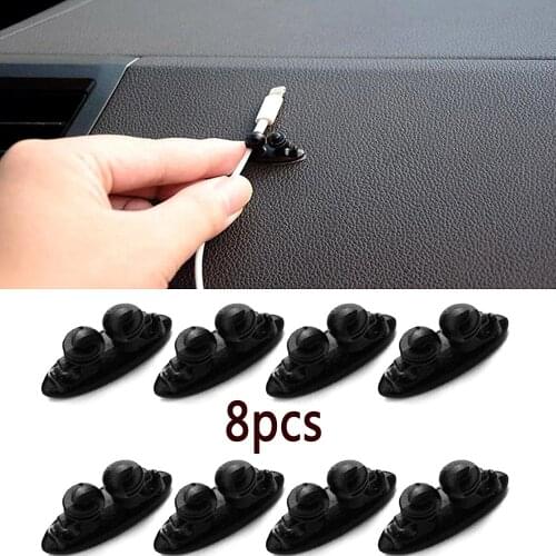 8PCS Adhesive auto Car Charger cable Line Clasp Clamp Headphone USB Cable Car Clip Automobile Interior multi cars Accessories