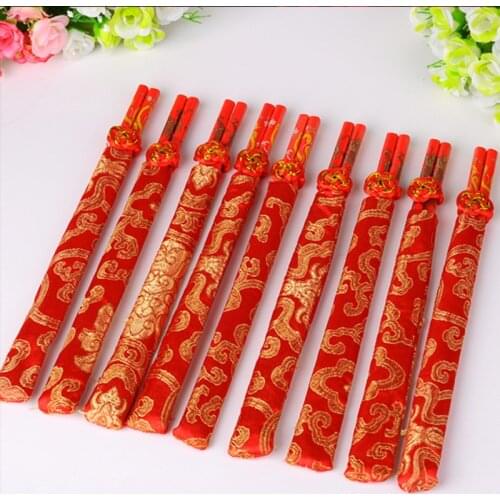 Free shipping 100pairs Wood Chinese chopsticks,printing both the Double Happiness and Dragon,Wedding chopsticks favor
