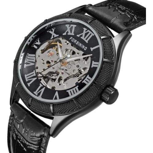 Forsining 2019 New Automatic Men Mechanical Wristwatch Leather Strap Clock Business Watch for Male Gift Relogio Masculino
