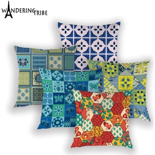 Morocco Flower Cushion Covers Geometric Jungle Couch Pillows Case Floral Home Decorative Custom Sofa Pillow Cases Cushion Cover