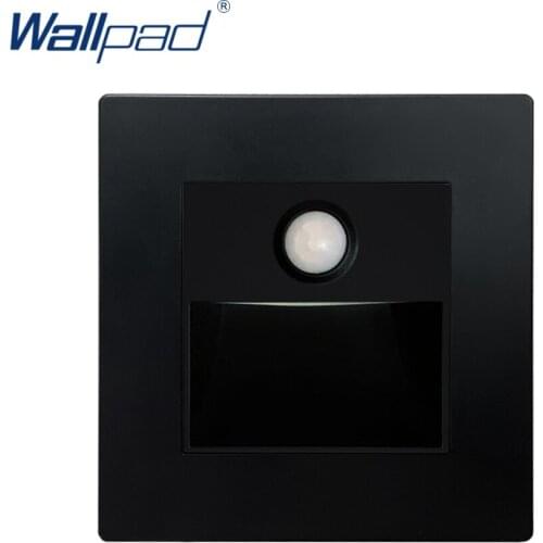Motion Sensor Footlight Wallpad Luxury Wall Light Switch Black PC Panel Only Work in Dark