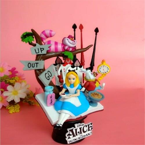 Disney Figurine Alice in Wonderland Princess Scenes Toys Model 16cm PVC Action Figure Anime Alice Figures Collection Dolls Gifts