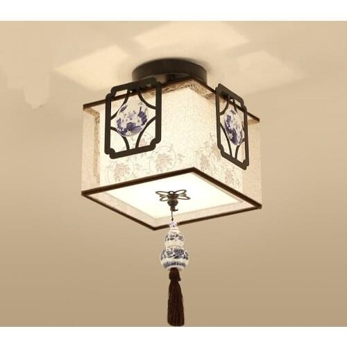 Lanterns lighting ceramics pendant light Chinese style cloth for corridor bedroom study restaurant lamps pendant lamps ZA