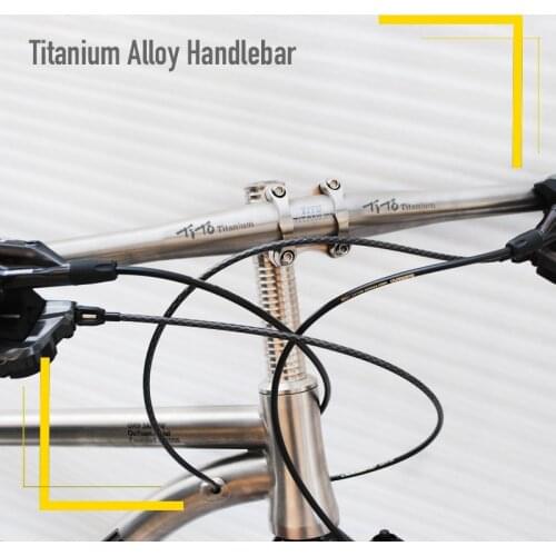 Titanium Alloy GR9 Horizontal Flat Straight Bike Handlebar for Mountain Road Bike City Bicycle Slight Sweep Swallow Handlebar