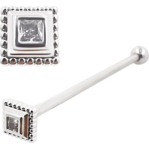 JHJT 14G/1.6mm Industrial Piercing Internal Thread Barbell Stainless Steel Cubic Zircon Cartilage Earring Body Jewelry