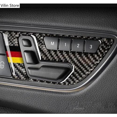 Carbon Fiber Car Door Buttons Seat Adjustment Panel Cover Trim 2pcs For Mercedes Benz GLA X156 CLA C117 A B Class 2011