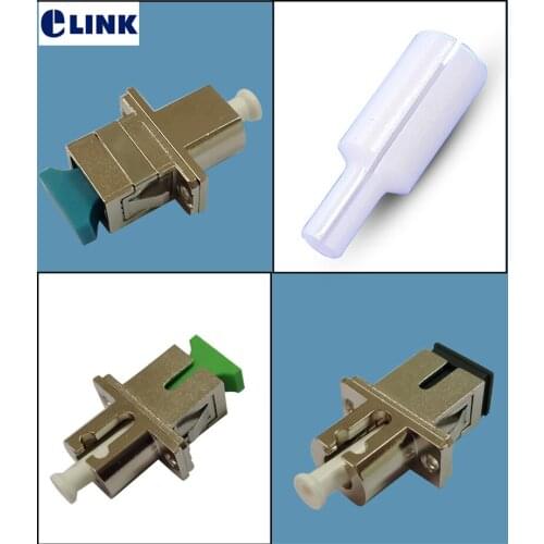 LC-SC hybrid adapter fiber optic connector female to female coupler SM MM APC UPC metal housing green blue black gray free Ship