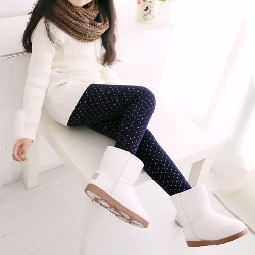 Winter Warm Thick Girls Leggings Outdoor Travel Clothes Girl Pants Student Casual Wear Printed Stylish Pencil Trousers 2-12Years