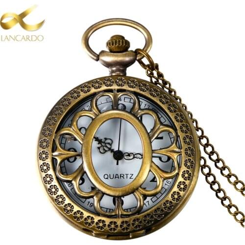 Lancardo Hot Selling Round Vintage Watch Leisure Necklace Pocket Watch For Men Children Best Gift Relogios Masculino
