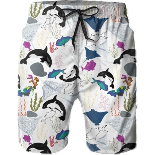 2021 mens swimming trunks Cartoon Killer Whales swimming board shorts beach running shorts Surfing shorts swimsuit beach pants