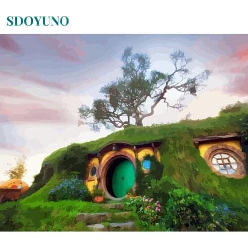 SDOYUNO 60x75cm Oil Pictures By Numbers DIY Landscape Painting By Numbers On Canvas Frameless Home Decor Hand Painting Wall Art