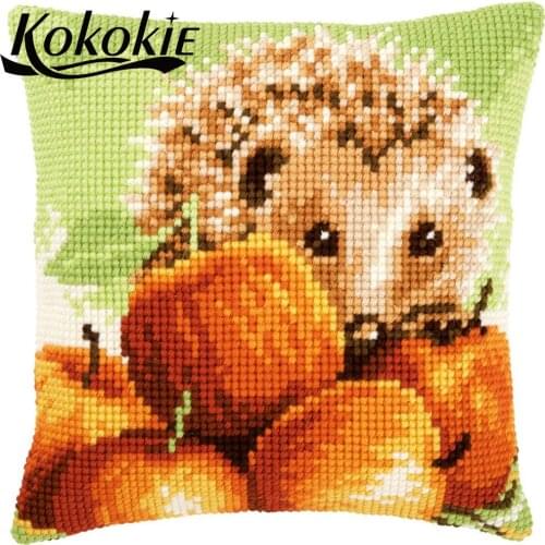 3d mat sets Hedgehog pattern embroidery yarn handicraft cross stitch kits embroider needlework kits DIY stitch throw pillow