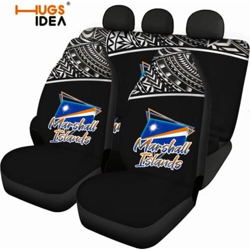 Tribal Nation Print Non-slip Front Back Car Seat Cover Island Full Set Auto Interior Front&Back Seat4Pcs/Set Decoration Black