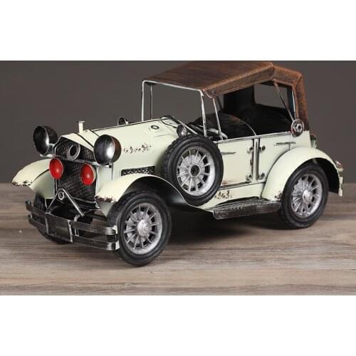Nostalgic Retro Wrought Iron Vintage Car Model Decorations Creative Home Cafe Wine Cabinet TV Cabinet Decorations