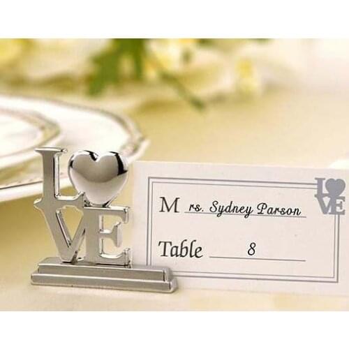 Wholesale 200PCS/LOT LOVE photo Place Card holder Heart Charm wedding showers party home table decoration gifts supplies