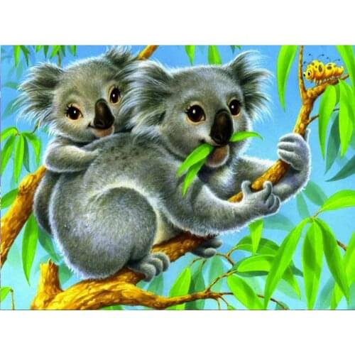 Full Square/Round 5D DIY Diamond Painting Animals Koala Pictures 3D Embroidery Mosaic Cross Stich Kits Art Stickers Decor DF519